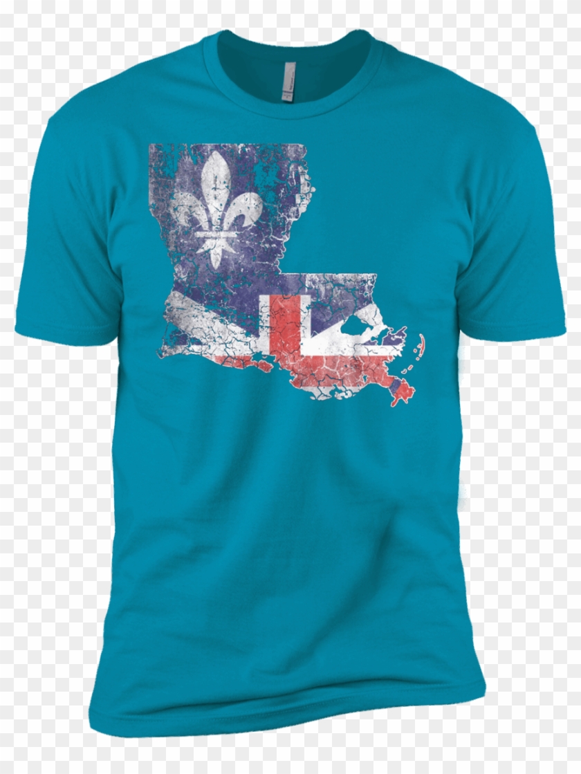 Vintage Baton Rouge Flag Louisiana Outline T Shirt - Active Shirt Clipart