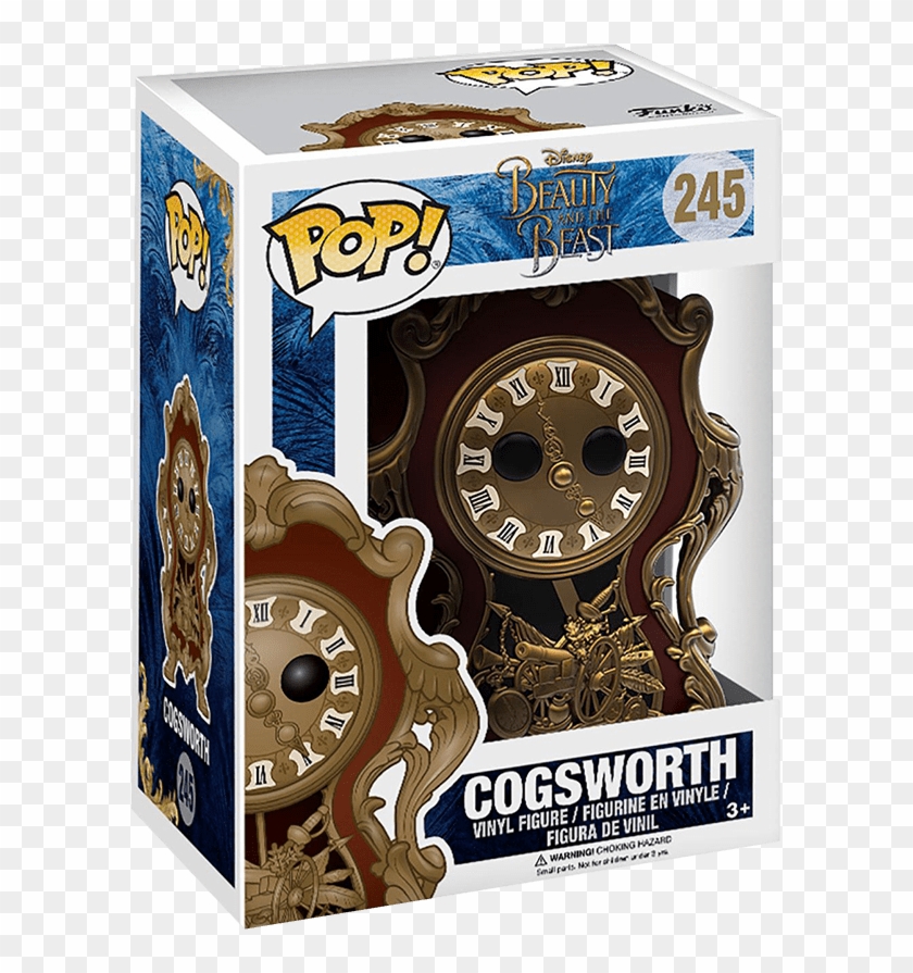 Funko Pop Disney Beauty And The Beast Cogsworth Live - Pop Funko The Beauty And The Beast Live Action Clipart