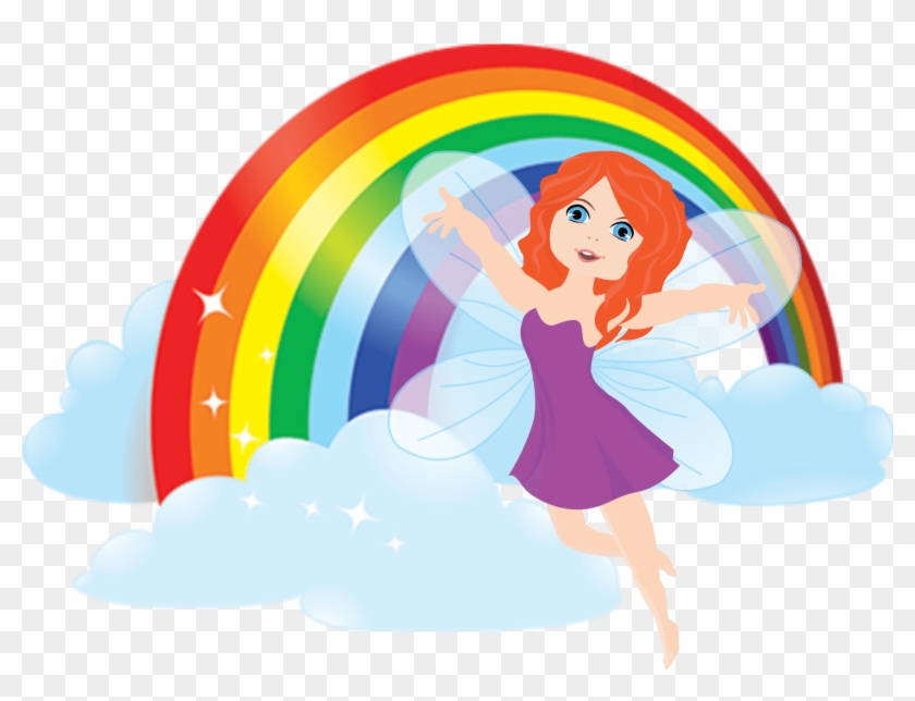 Purple Fairy With Rainbow Clipart #3055128