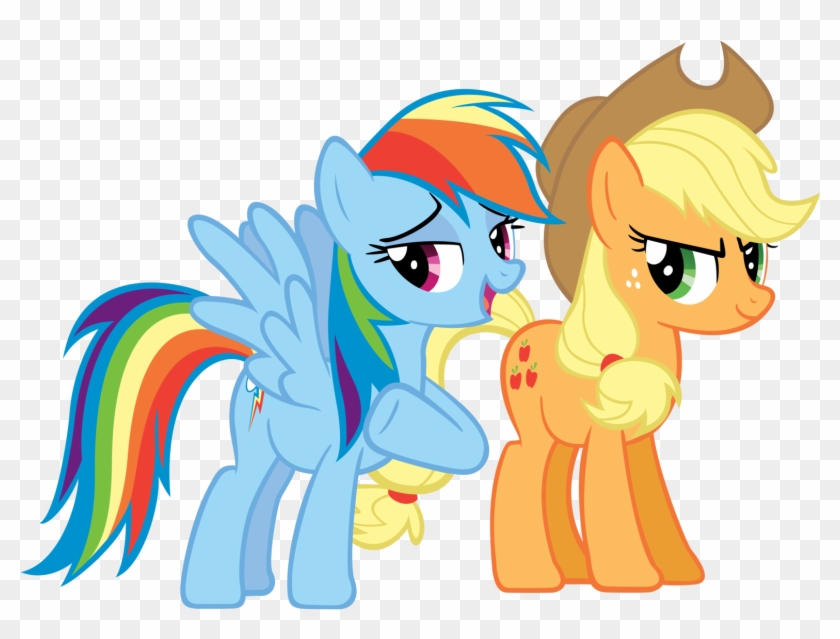More Applejack And Rainbow By Are You Je - Rainbow Dash And Applejack Best Friends Clipart #3055524