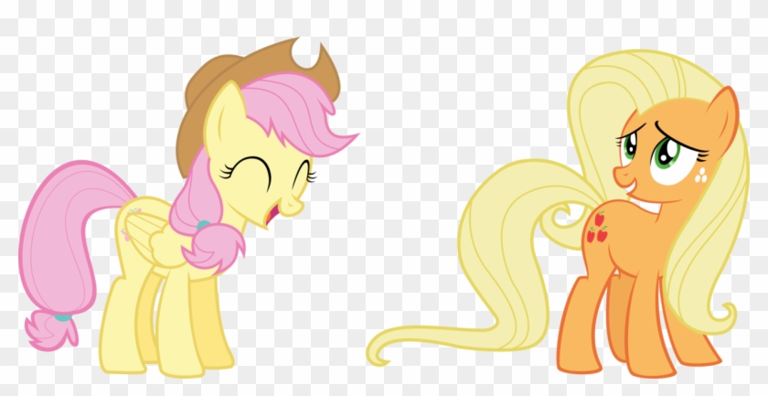 Fluttershy And Applejack Mane Swapped By - Mylittlepony Clipart