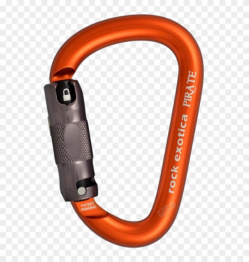 Orange Carabiner No Background - Rock Exotica Pirate Auto Lock Clipart