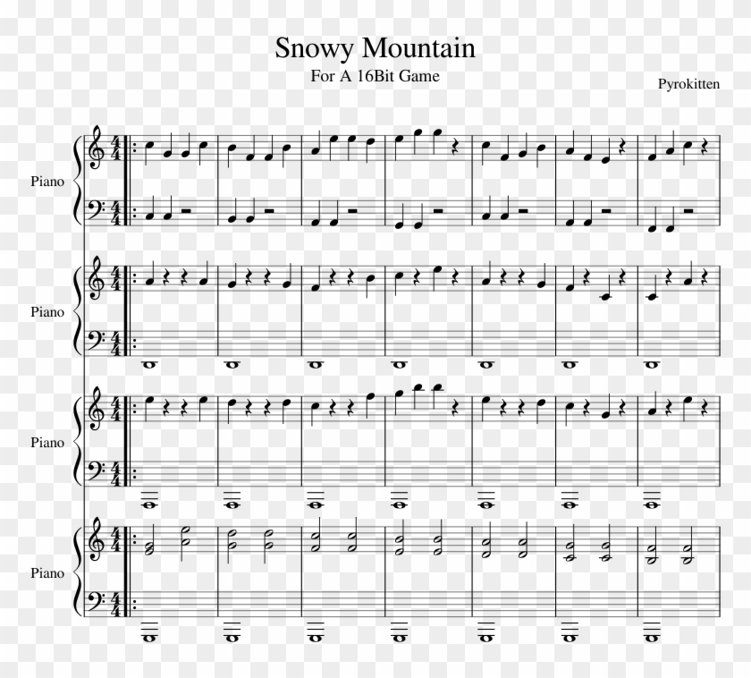 Snowy Mountain - Sheet Music Clipart #3056032