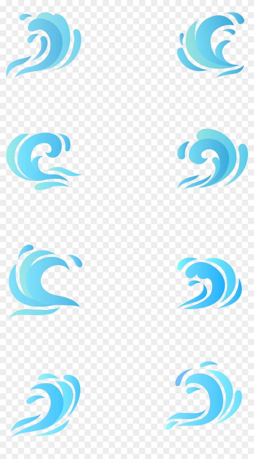 Blue Surf Spray Element Png And Psd - Sóng Vector Clipart #3056683