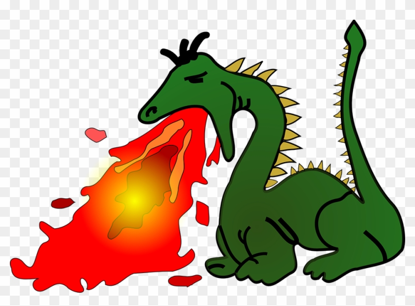Mythical Clipart Fire Breathing Dragon - Fire Dragon Clip Art - Png Download
