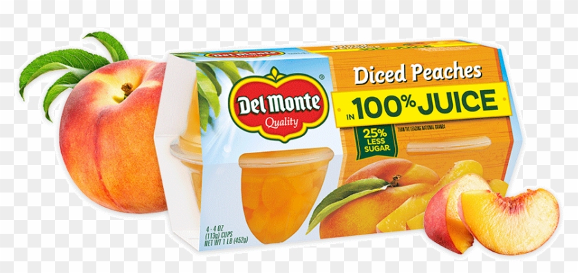 Diced Peaches In 100% Juice, Fruit Cup® Snacks - Del Monte 4pk Fruit Cup Upc Label Clipart