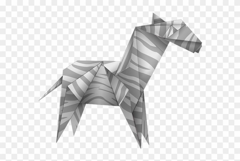 Origami, Zebra, Black And White, Paper, Art, Animal - Zebra Origami Clipart #3059782