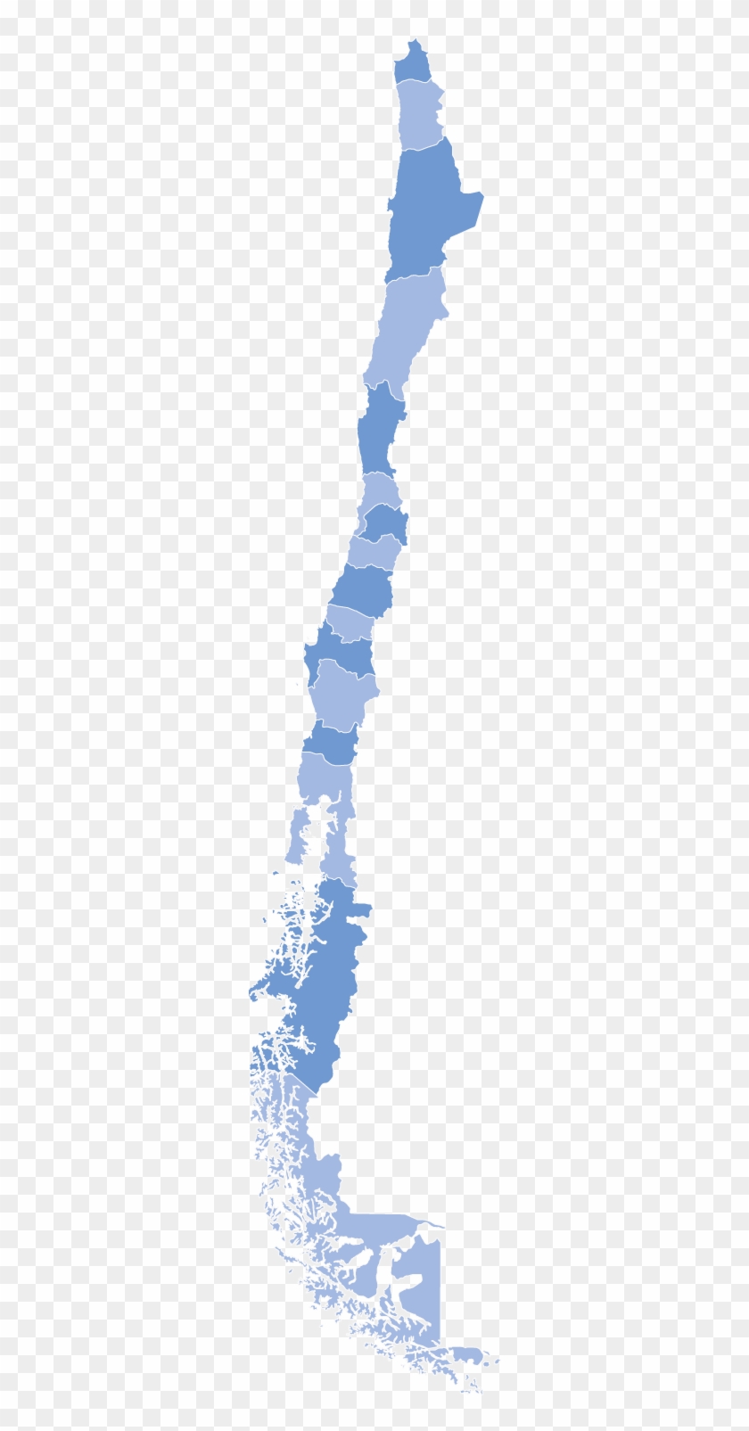 Mapa Chile 2018 Azul 2-tonos - Map Chile Vector Clipart #3060001