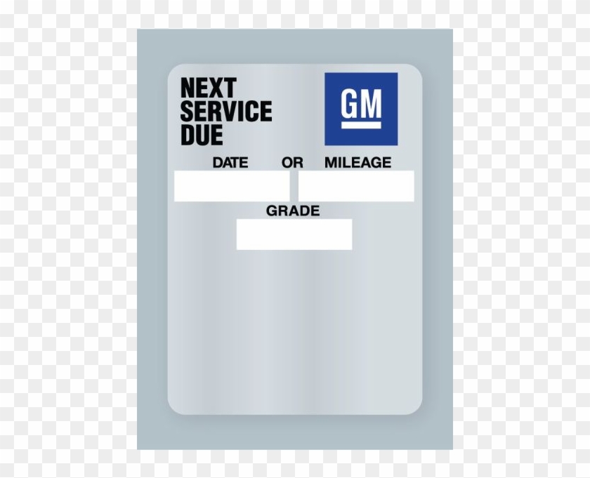 General Motors Gm Oil Change Stickers - General Motors Clipart #3060314