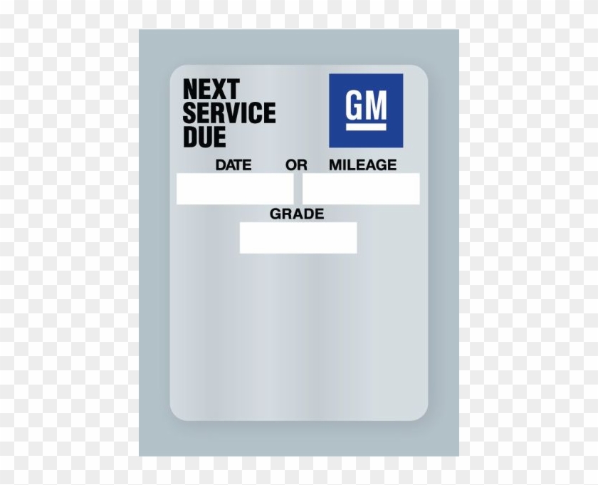 General Motors Gm Oil Change Stickers - General Motors Clipart