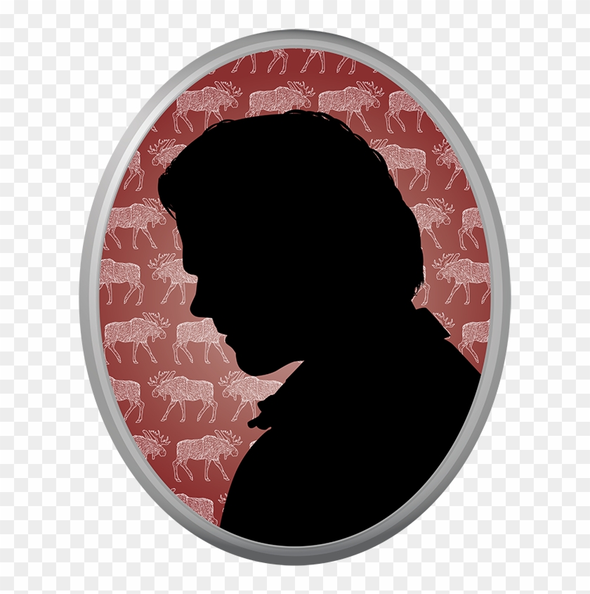 Moose Cameo - Circle Clipart