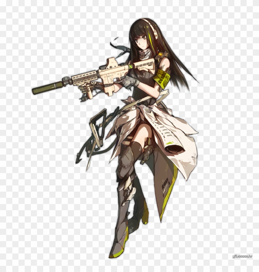 #55 M4a1 - Girl With Guns Drawing Anime Clipart