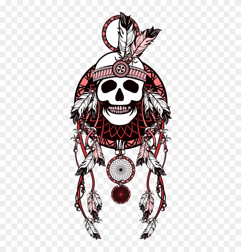 Bones Drawing Dream Catcher - Головной Убор Индейца Рисунок Clipart #3061952
