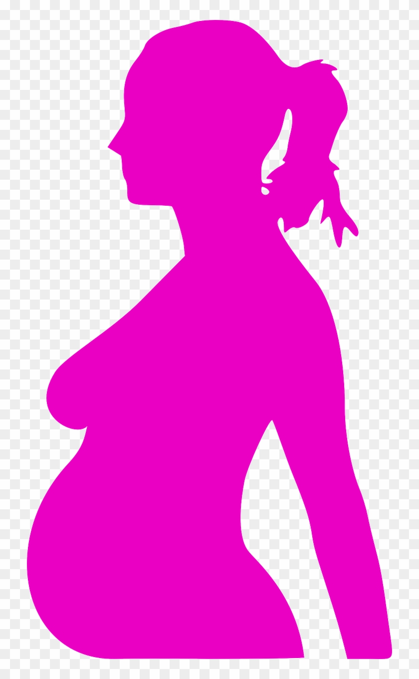 Pregnant Woman Profile Pink Png Image - Pregnant Clip Art Transparent Png