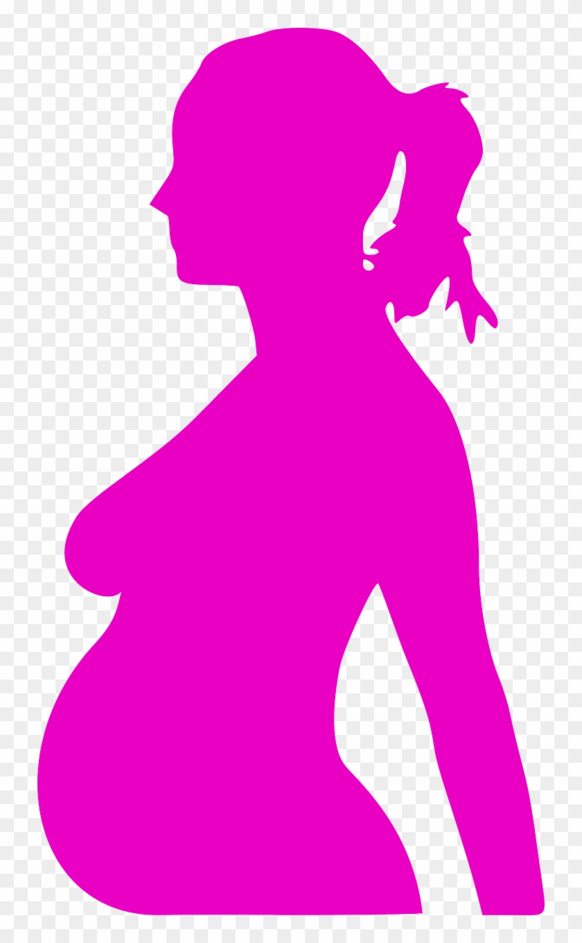 Pregnant Woman Profile Pink Png Image - Pregnant Clip Art Transparent Png #3062029