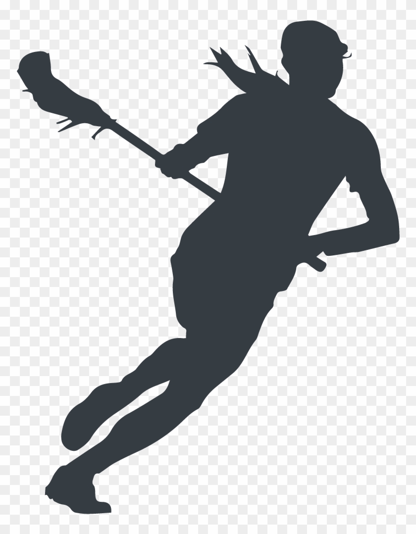 Athlete Silhouette - Girl Lacrosse Player Clipart - Png Download #3063936
