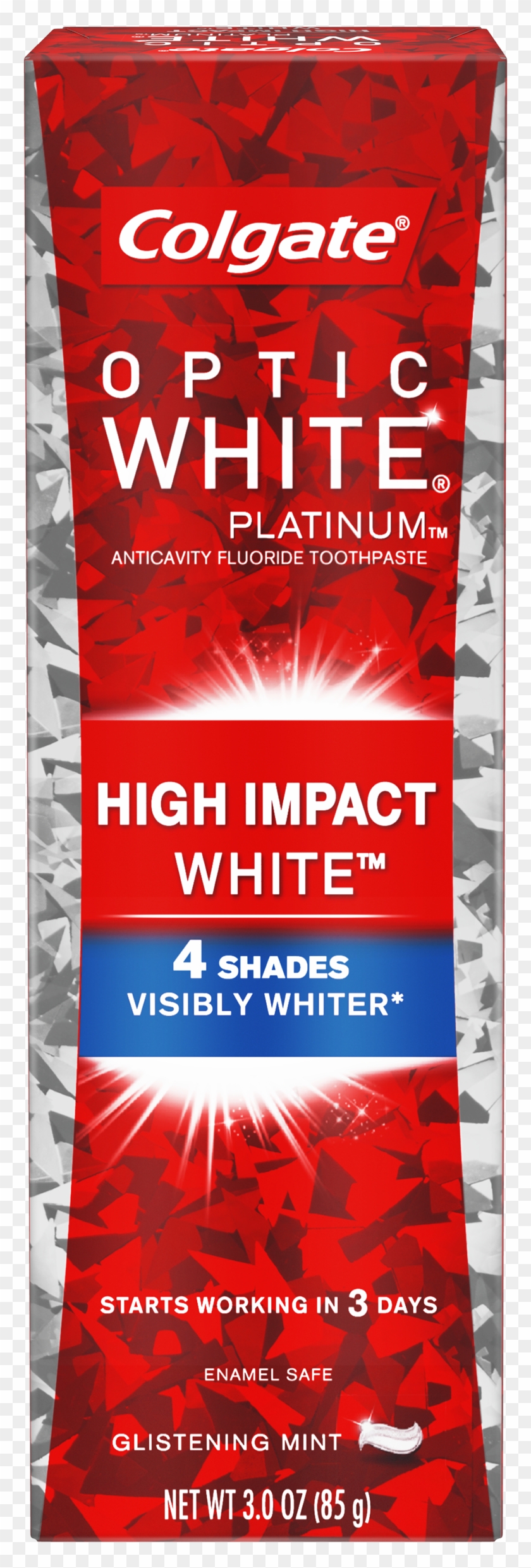 Colgate Optic White High Impact White Whitening Toothpaste - Colgate Optic White 4 Shades Clipart #3064313
