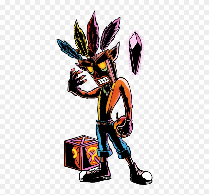 Dragon Clip Legend - Crash Bandicoot With Mask - Png Download