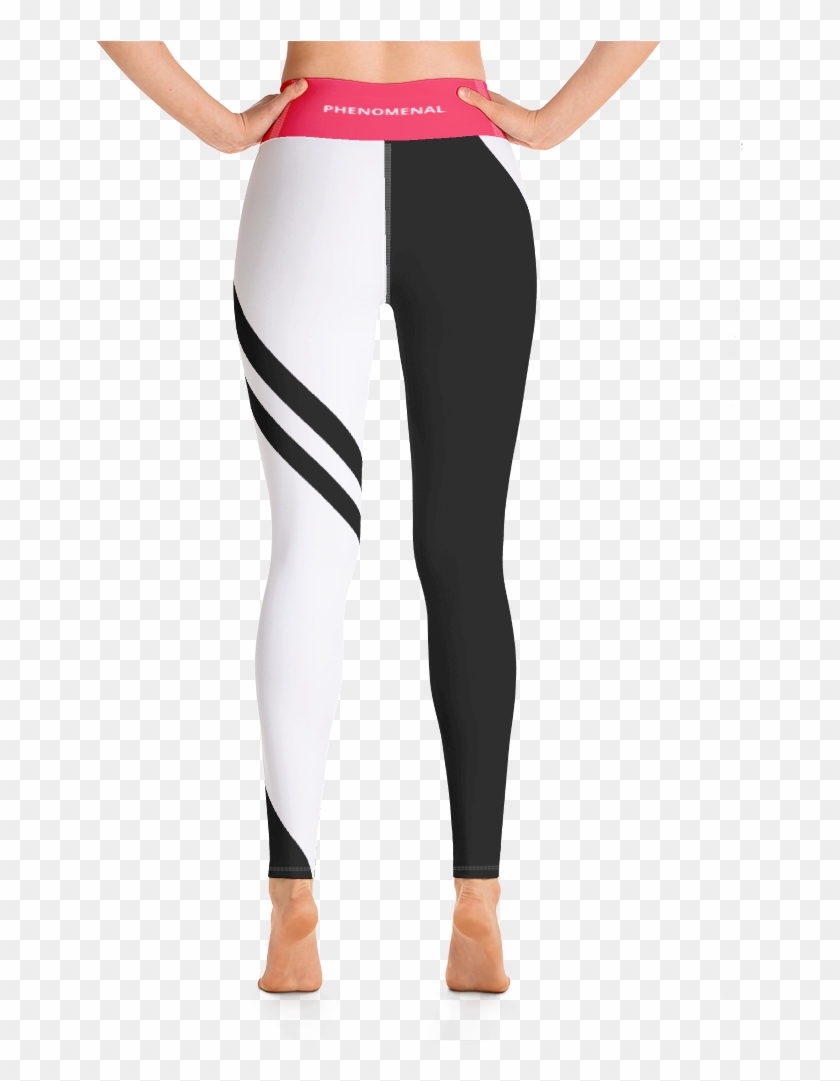 Pwm Olympic Leggings B&w Stripe Pink Waist Band - Leggings Clipart