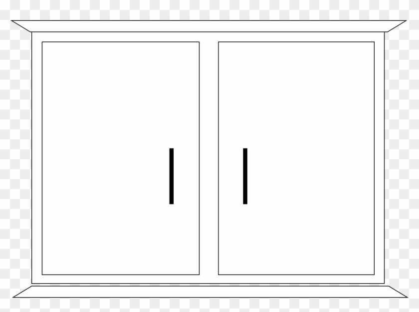 Sink Clipart Kitchen Cabinet - Black And White Kitchen Cupboard Clipart - Png Download