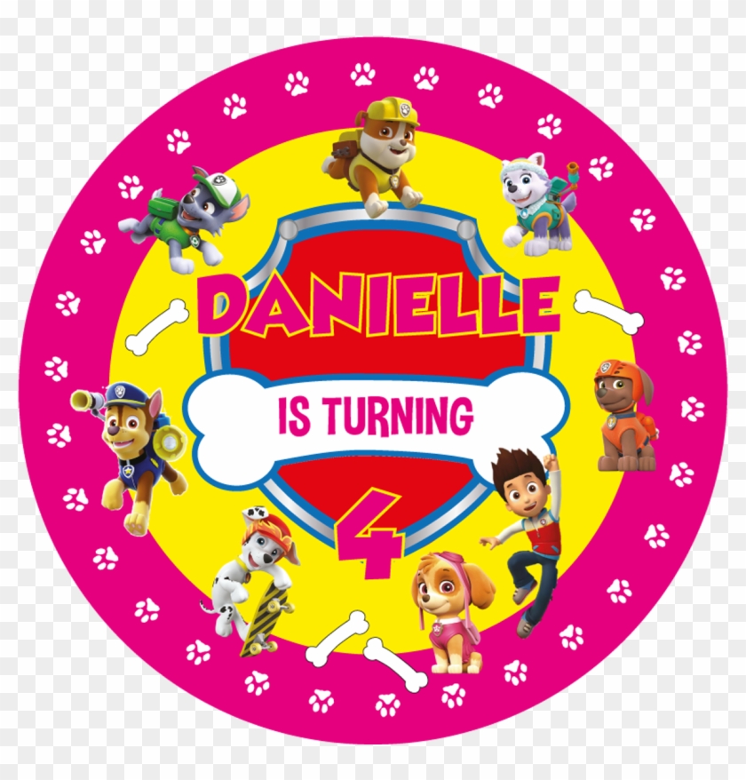 Paw Patrol Pink Party Box Stickers - Portable Network Graphics Clipart