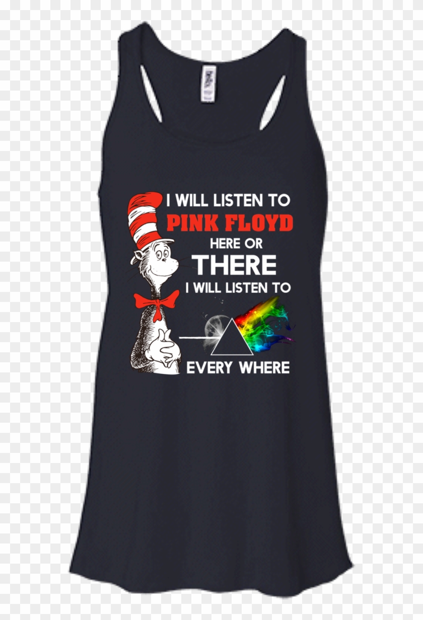 Dr Seuss I Will Listen To Pink Floyd Here Or There - Cat In The Hat Clipart