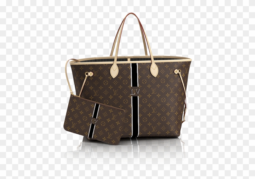 Neverfull Gm Mon Monogram Monogram Canvas - Designer Bag With Initials Clipart