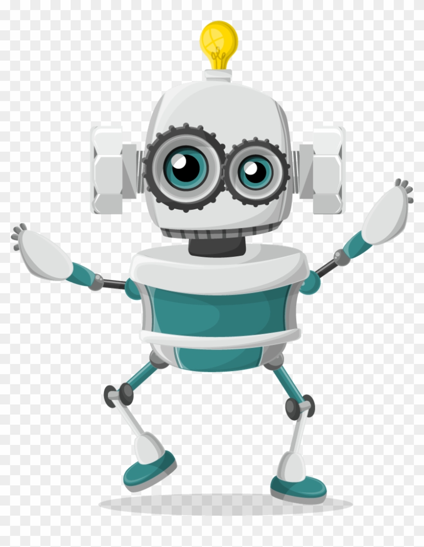 Vector Robot Character Set - Cartoon Clipart
