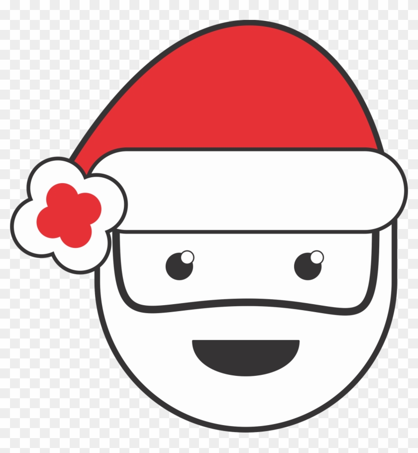 Red Colour Christmas Santa Claus Funny Face Clipart #3069886