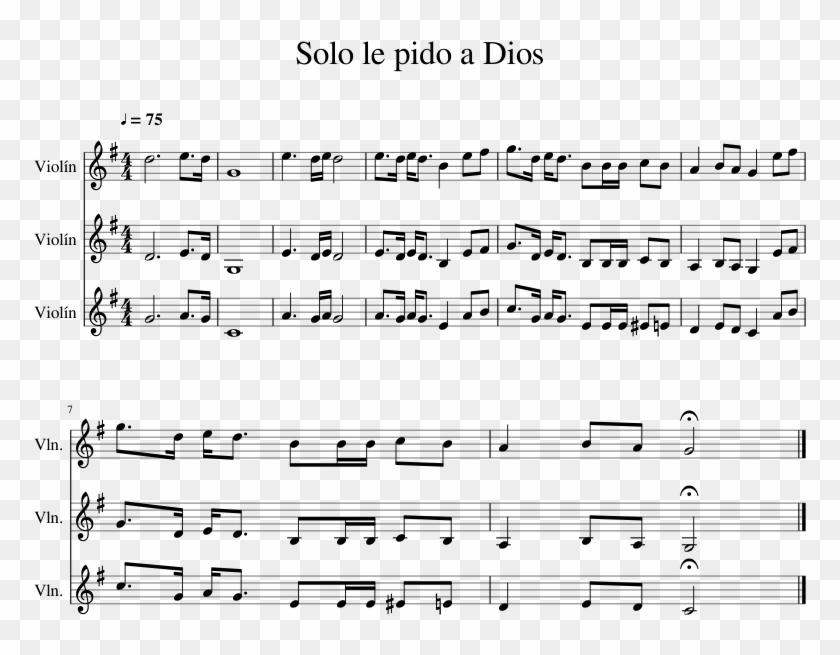 Solo Le Pido A Dios Sheet Music 1 Of 1 Pages - Undertale Fallen Down Sheet Music Violin Clipart #3071096