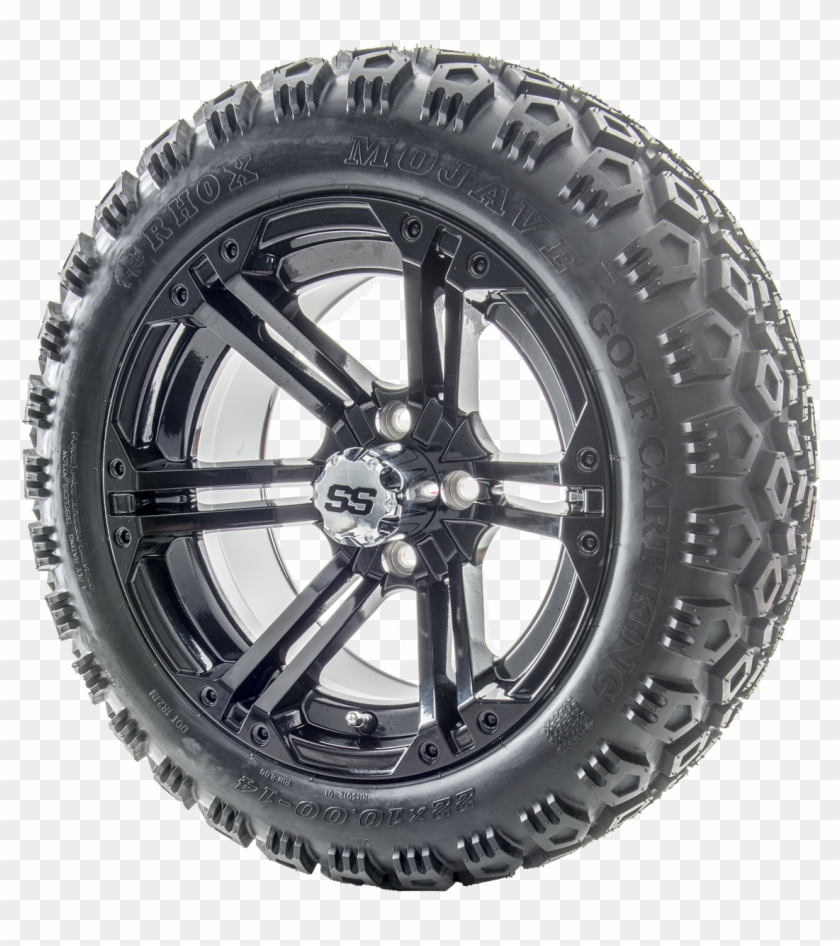 14" Rhox Rx354 Gloss Black Wheels And Lifted Tires - Tire Clipart #3072077