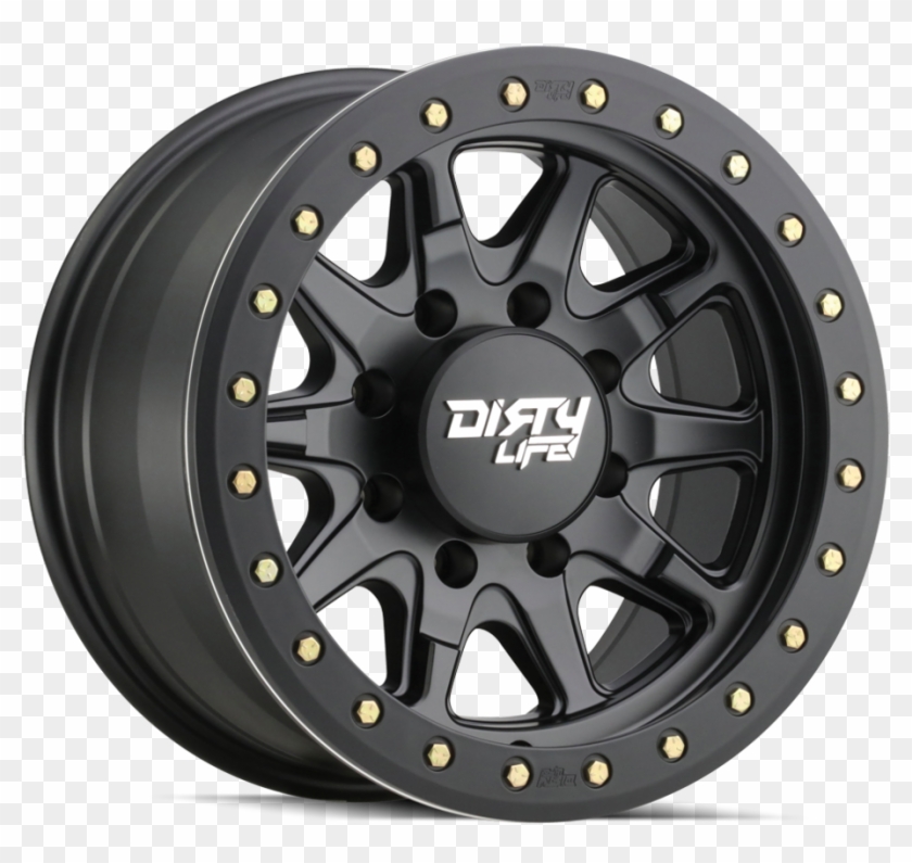 Matte Black W/ Simulated Beadlock Ring - Dirty Life Wheels Clipart #3072544