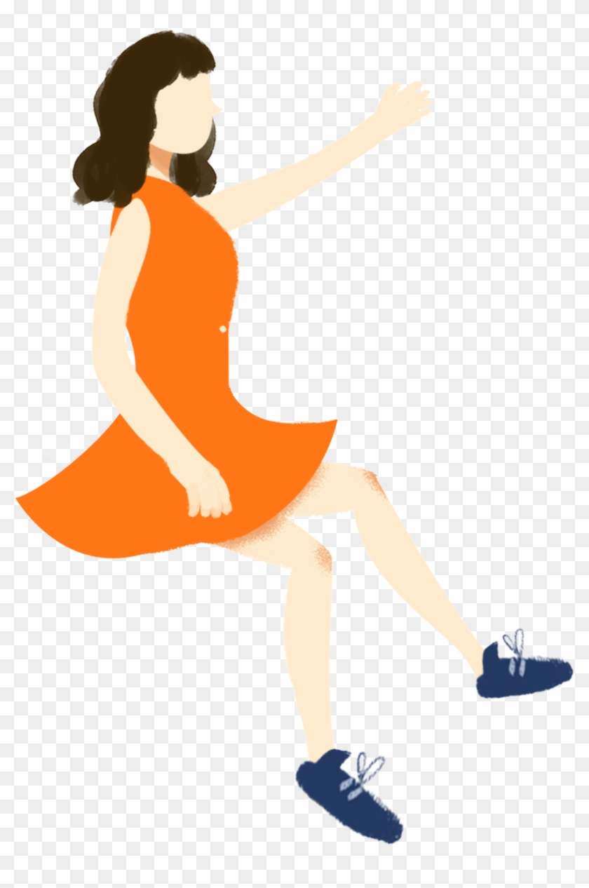 Fresh Simple Girl Dress - Illustration Clipart
