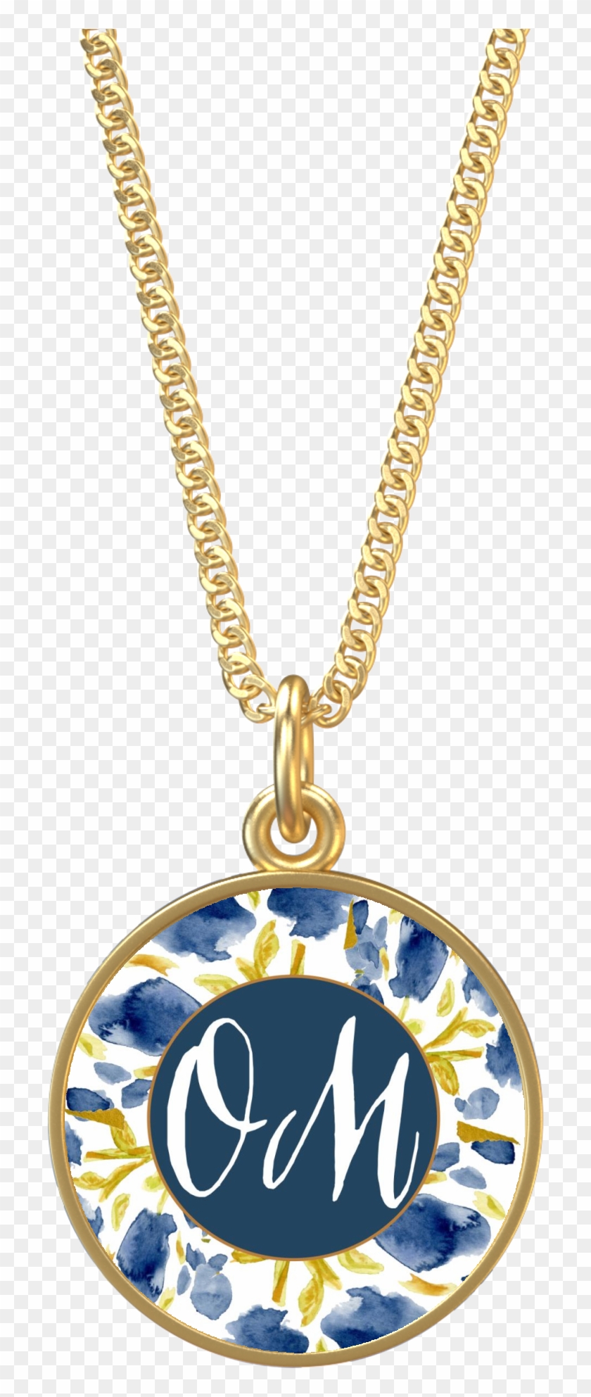 Om Round Gold Necklace - Necklace Clipart