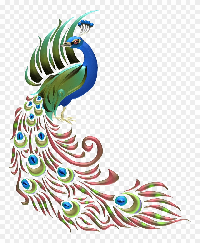 Preloder - Peacock Drawing With Colour Clipart #3078072