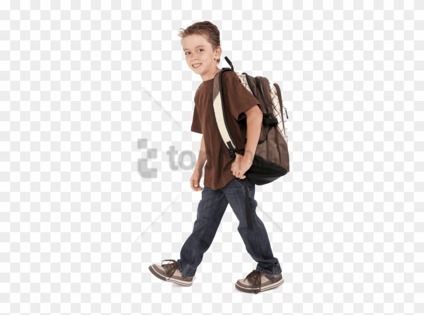 Free Png School Kids Walking Png Png Image With Transparent - Kid With Backpack Png Clipart #3078168