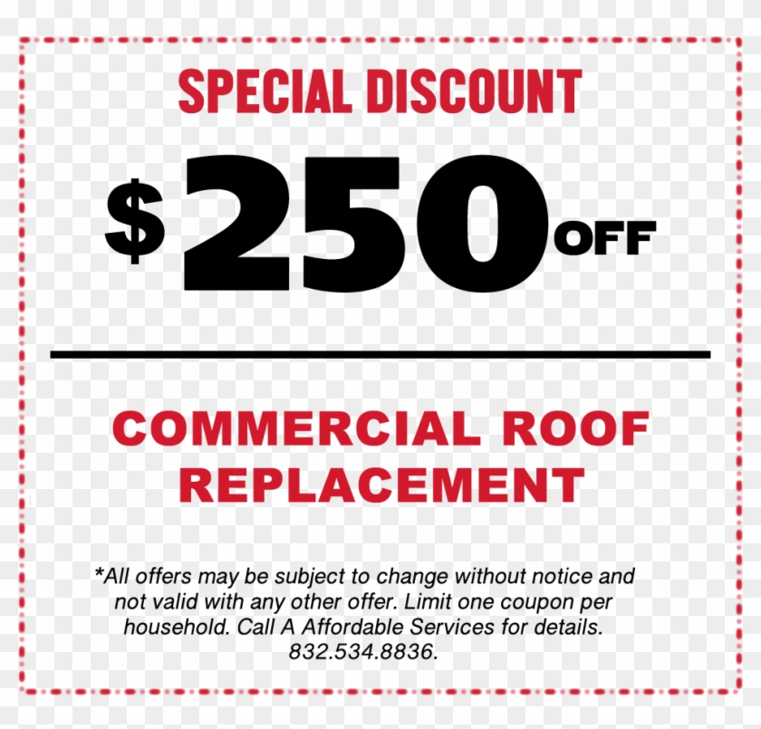 Coupon Commercial Roofing Discount - Poster Clipart #3080287