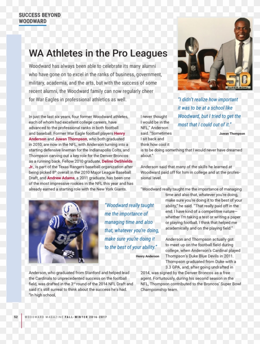 Success Beyond Woodward Wa Athletes In The Pro Leagues - Brochure Clipart