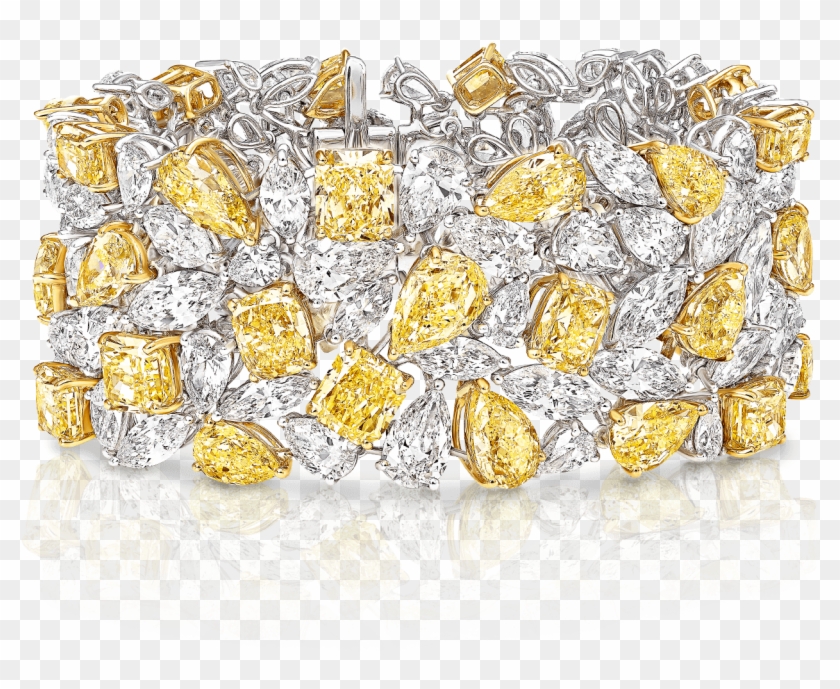 Graff Yellow Diamond High Jewellery A Yellow And White - Bracelet Clipart #3081754