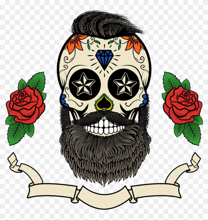Tattoo Skull Picture Calavera Dead Design Of Clipart - Sugar Skull Beard - Png Download #3083561