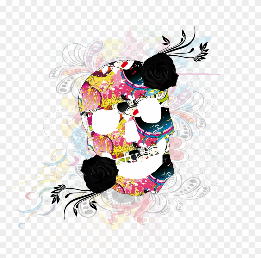 Day Of The Dead Skull Mexico Png Image - Череп День Мертвых В Мексике Clipart #3083973