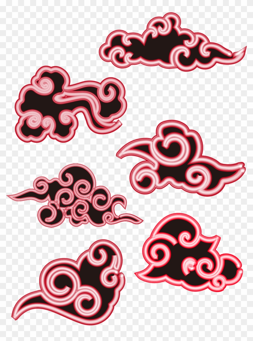 Neon Red Auspicious Cloud Ai Vector Png And Image - Illustration Clipart
