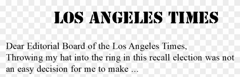 Los Angeles Times Dear Editorial Board Of The Los Angeles - Walter Peak Clipart #3084987
