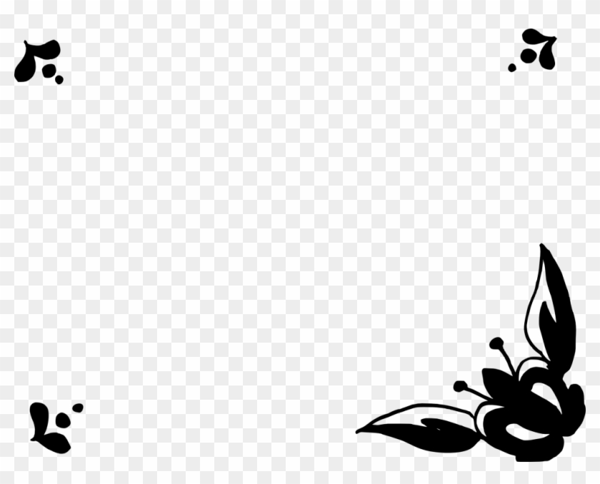 Png File Size - Floral Frame Hitam Putih Clipart