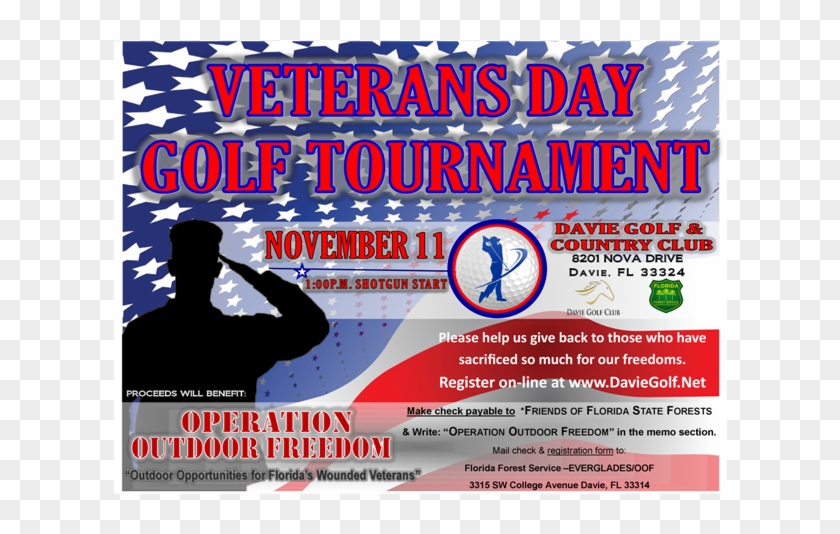 Veterans Day Golf Tournament Benefiting Operation Outdoor - Flyer Clipart #3087554