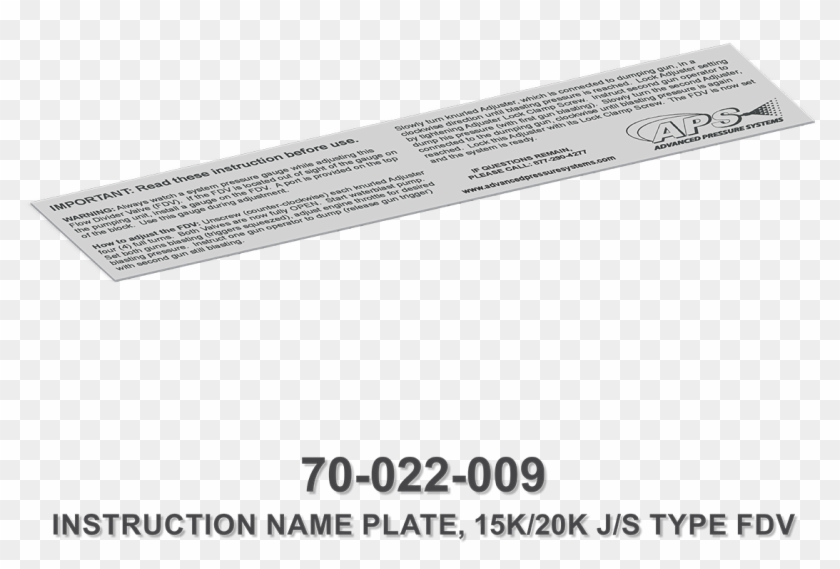 15k/20k Flow Divider Valve Instruction Name Plate , - Paper Clipart #3088033