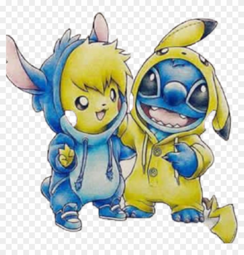 #stitch #pikachu #pokemon #cute - Stitch Drawing Clipart #3088325