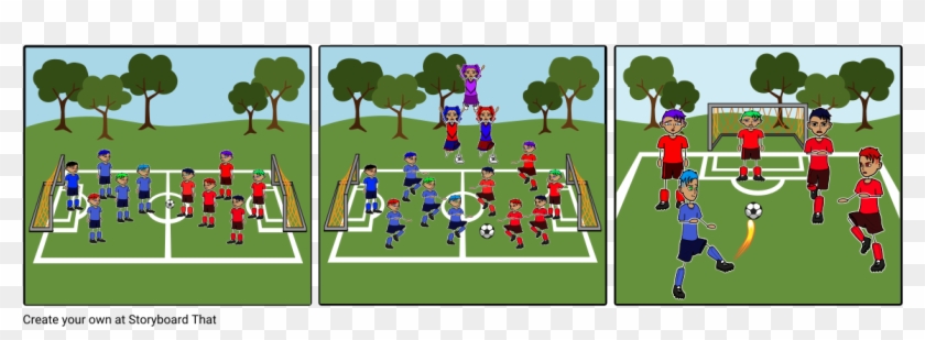 Soccer Goal - Storyboard For Newton's Third Law Of Motion Clipart #3088880