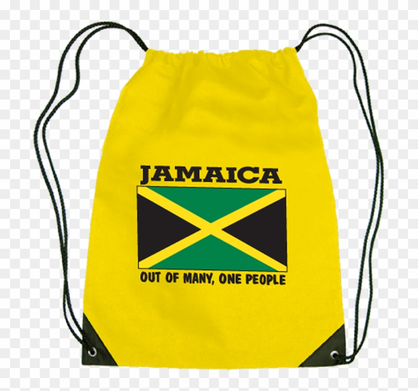 Yellow Printed Drawstring Knapsack - Jamaican Flag Clipart