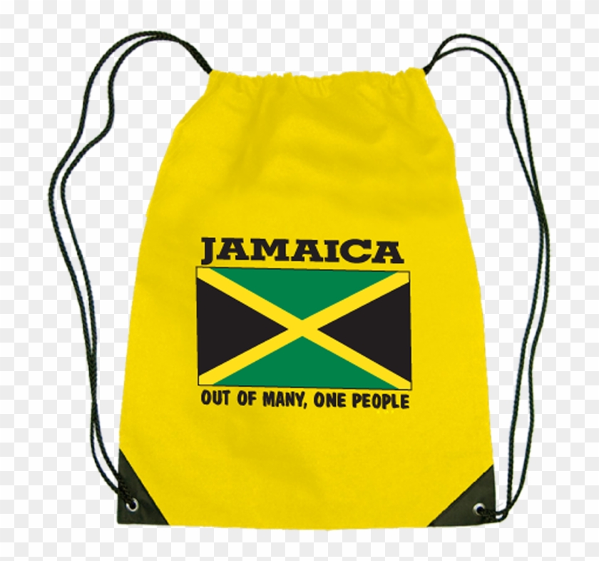 Yellow Printed Drawstring Knapsack - Jamaican Flag Clipart #3089019
